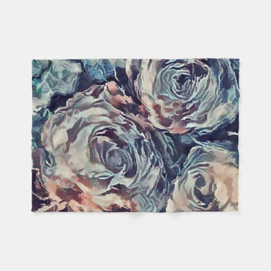  ROZEN , VINTAGE FLEECE DEKEN (Voorkant (Horizontaal))