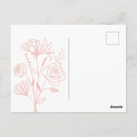  Rozen & Vlinder Botanische Ephemera Briefkaart (Achterkant)