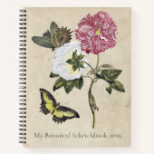  Rozen Vlinder Botanische Kunst Maria Merian Notitieboek (Voorkant)