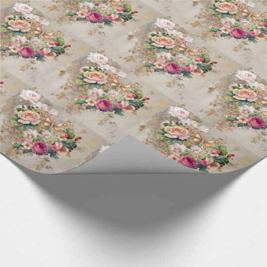  Rozen vlinder Cadeaupapier (Hoek)