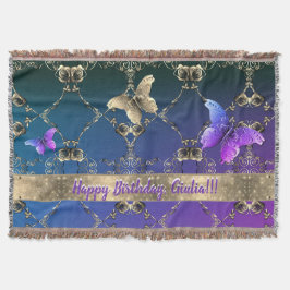 Rozen Vlinder Paarse Deken