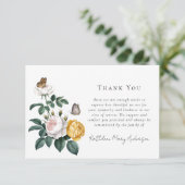  Rozen vlinders begrafenismonument Bedankkaart (Staand voorkant)