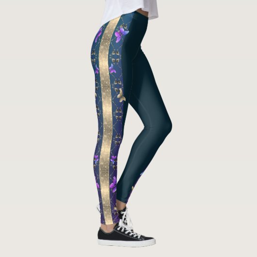 Rozen & Vlinders Blauwe Leggings (Rechts)