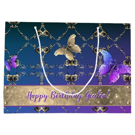 Rozen & Vlinders Cadeauzak Groot Cadeauzakje (Achterkant)