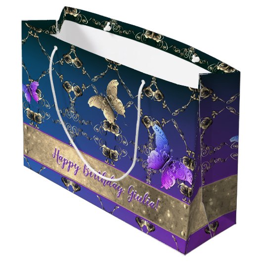  Rozen & Vlinders Cadeauzak Groot Cadeauzakje (Achterkant Gekanteld)