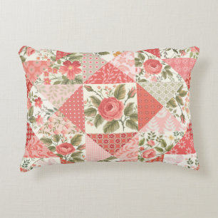 Rozen Vlinders Naadloze Patchwork Accent Kussen