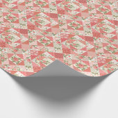 Rozen Vlinders Naadloze Patchwork Cadeaupapier (Hoek)