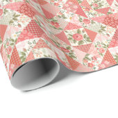 Rozen Vlinders Naadloze Patchwork Cadeaupapier (Rol Hoek)