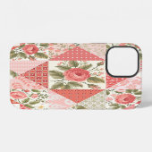 Rozen Vlinders Naadloze Patchwork iPhone Hoesje (Achterkant horizontaal)