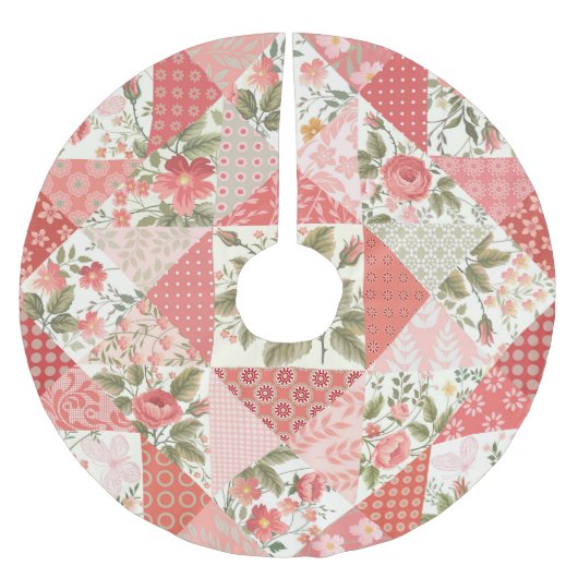 Rozen Vlinders Naadloze Patchwork Kerstboom Rok (Voorkant)