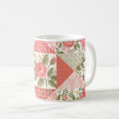 Rozen Vlinders Naadloze Patchwork Koffiemok (Voorkant rechts)