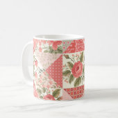 Rozen Vlinders Naadloze Patchwork Koffiemok (Voorkant links)