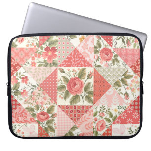 Rozen Vlinders Naadloze Patchwork Laptop Sleeve