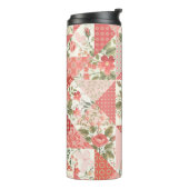 Rozen Vlinders Naadloze Patchwork Thermosbeker (Gedraaid links)