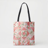 Rozen Vlinders Naadloze Patchwork Tote Bag (Voorkant)