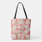 Rozen Vlinders Naadloze Patchwork Tote Bag (Achterkant)