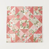 Rozen Vlinders Naadloze Patchwork Wandkleed (Voorkant)