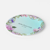 Rozen & Vlinders Sparkle Verjaardagsfeest Papieren Bordje (Gekanteld)