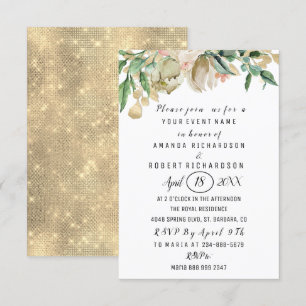 Rozen Vloer Brunch Green Gold Waterverven White Kaart