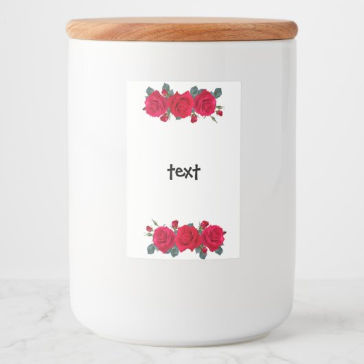 rozen voedselcontainer etiket (Voorkant)