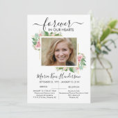 Rozen voor altijd in onze harten begrafenis herden kaart (Staand voorkant)