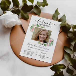 Rozen voor altijd in onze harten begrafenis herden kaart