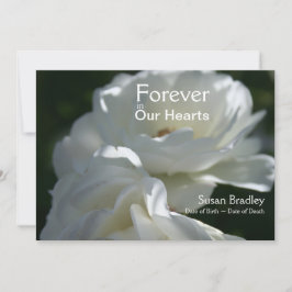 Rozen voor altijd in onze harten herdenkingsdienst kaart