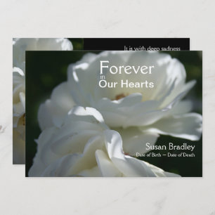 Rozen voor altijd in onze harten herdenkingsdienst kaart
