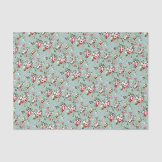 Rozen voor Bleek blauw Tissuepapier (Voorkant)