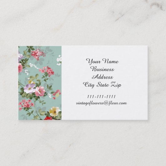 Rozen voor Bleek blauw Visitekaartje (Voorkant)