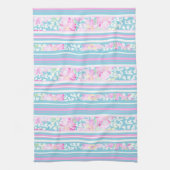 Rozen voor crèmekleurig, turquoise Stripes: keuken Theedoek (Verticaal)
