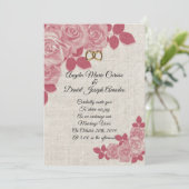 Rozen voor de bruiloft Burgundy op linnen Kaart (Staand voorkant)