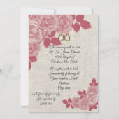 Rozen voor de bruiloft Burgundy op linnen Kaart (Achterkant)