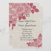 Rozen voor de bruiloft Burgundy op linnen Kaart (Voorkant / Achterkant)