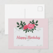 Rozen voor de verjaardag briefkaart (Voorkant / Achterkant)