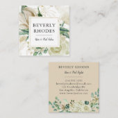 Rozen voor de Waterverf van kmo's Vierkante Visitekaartje (Voorkant / Achterkant)