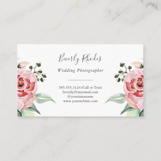 Rozen voor de Waterverf van kmo's Visitekaartje (Achterkant)