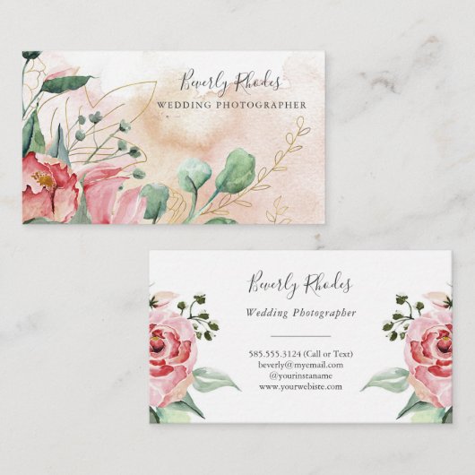 Rozen voor de Waterverf van kmo's Visitekaartje (Voorkant / Achterkant)