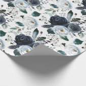 Rozen voor de Waterverf van zeemacht en blauw Cadeaupapier (Hoek)