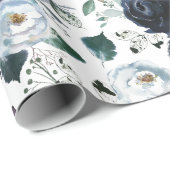 Rozen voor de Waterverf van zeemacht en blauw Cadeaupapier (Rol Hoek)