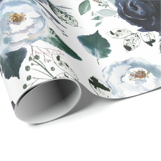 Rozen voor de Waterverf van zeemacht en blauw Cadeaupapier (Rol Hoek)