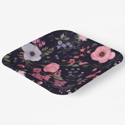 Rozen voor de zomer op zwart papieren bordje (Gebogen)