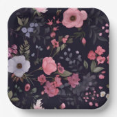 Rozen voor de zomer op zwart papieren bordje (Voorkant)