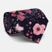Rozen voor de zomer op zwart stropdas (Opgerold)