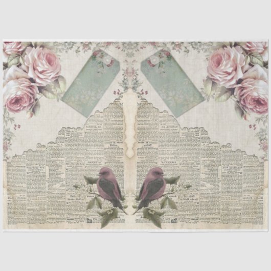 rozen voor decoupage serie ontwerp 23 tissuepapier (Voorkant)