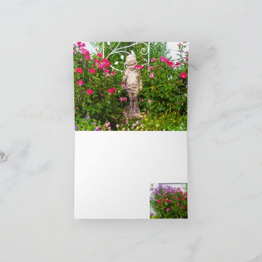 Rozen voor een klein meisje kaart (Binnen)