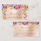Rozen voor Glitter Gold Event Planner Mode Stylist Visitekaartje (Voorkant / Achterkant)