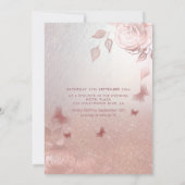 Rozen voor goudglitterkleding van roomrijk Roos Kaart (Achterkant)