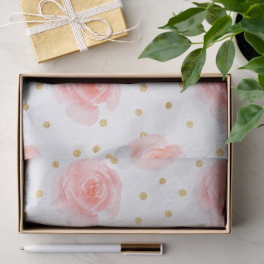 Rozen voor goudroze Confetti Waterverf Tissuepapier (Geschenk)
