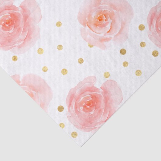 Rozen voor goudroze Confetti Waterverf Tissuepapier (Detail)
